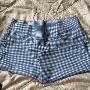 Tommy Hilfiger Blue Gingham High-Waist Shorts